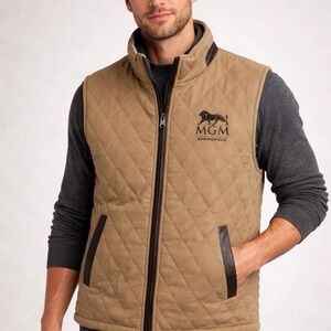 MGM Springfield Jacket Vest Mens XLarge Full Zip Reversible Quilted Casino Promo